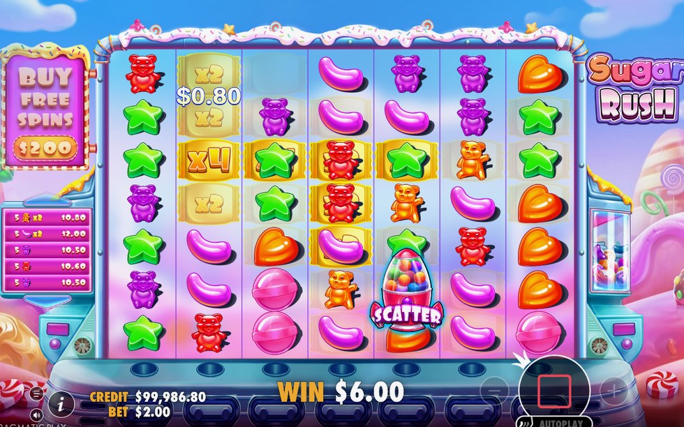 Base Game grid during a tumble sequence